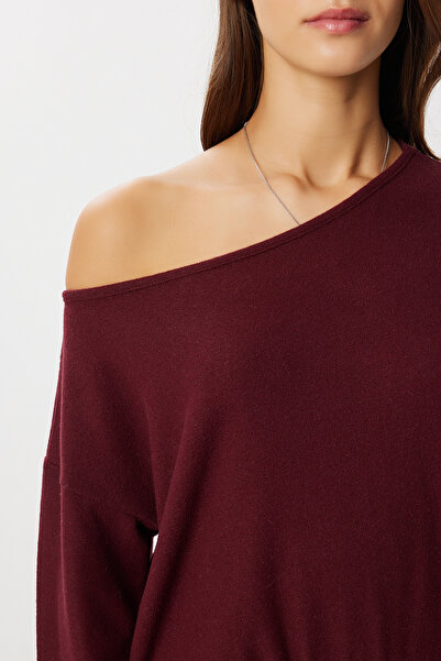 Lovelyİstanbul Geniş Yaka Yumoş Bluz LUB0286 BORDO