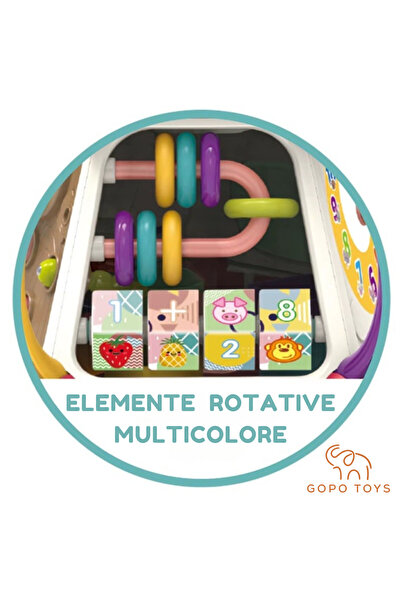Gopo Toys Jucarie Educativa Multifunctionala pentru Bebelusi - Centru de Activitati Montessori 7 in 1