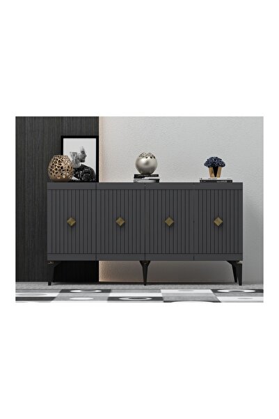 Vivense MİDAS KONSOL, ANTRASİT ALTIN, 150 CM