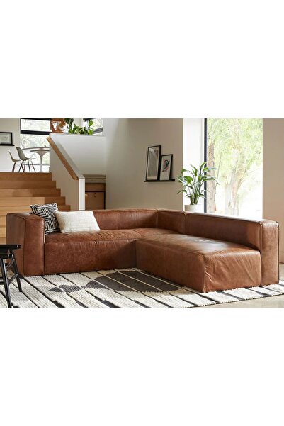 Vivense OSLO DERİ KÖŞE KOLTUK, KAHVE