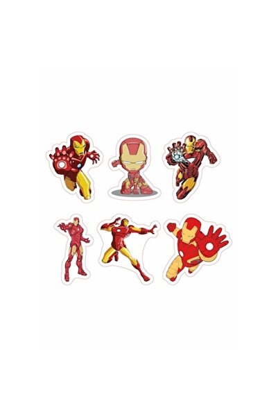autostickere Set de 6 autocolante decorative pentru interior/exterior, Marvel Avengers, Iron Man, 10 cm fiecare
