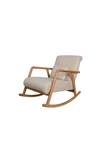 Vivense ASEDİA MİNİTO SALLANAN SANDALYE, KREM, NATUREL AHŞAP AYAK