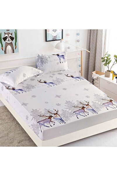 CHIRASO CHIRASO Bed Cover Set, Christmas Theme, FINE, ELASTIC 180x200cm and 2 Pillowcases, Reindeer