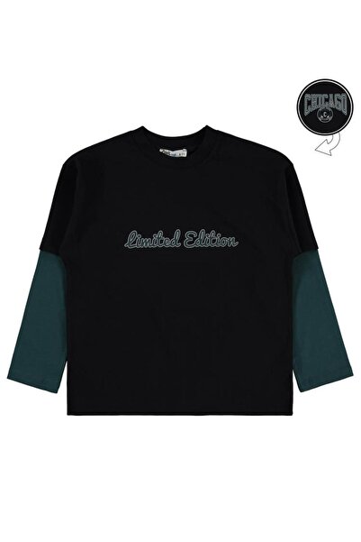 Civil Boys Chıcago Baskılı Çıkma Kol 6-9 Yaş Sweatshirt - Siyah 6-7 Yaş