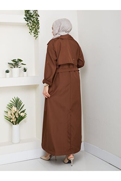 CLB COLLECTION Kadın Uzun Trenç Kot Su Geçirmez 130cm