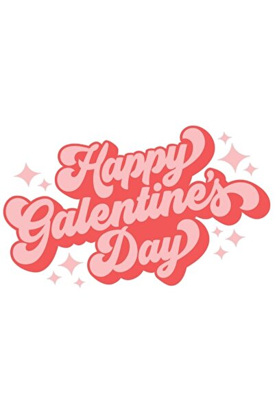 OEM Autocolant din vinil PVC roz cu bordură albă și mesaj de Ziua Îndrăgostiț...