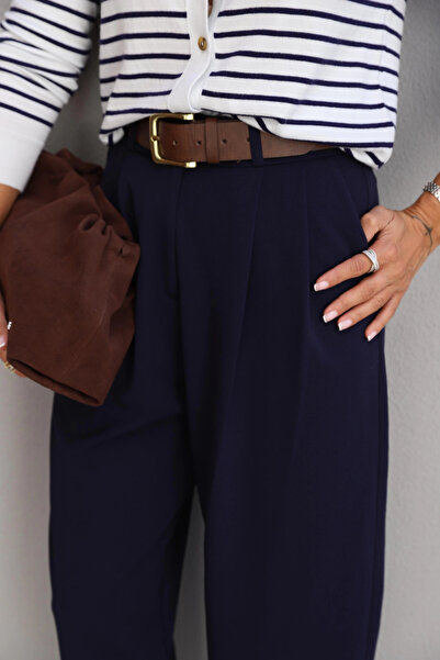 Purple by Banu Lacivert Şalvar Pantolon