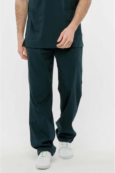 Çatı Medikal Ultralycra Comfy - Plus Size Stretch Fabric Doctor Nurse Single Bottom Surgical Gown (Unisex), Dark Green