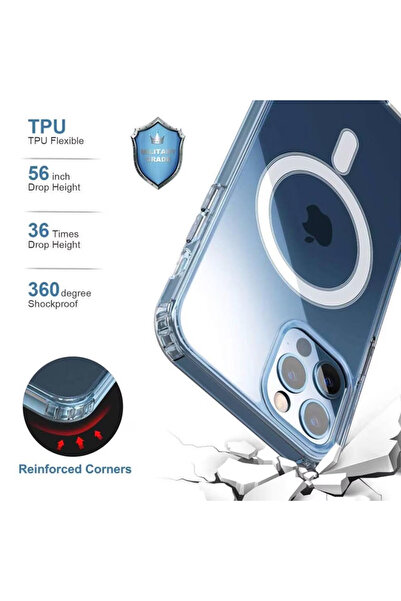 bestcase Husa MagSafe Anti Shock TPU + Tempered Glass For Apple iPhone 15 Plus, Seethrough