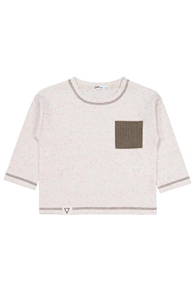 Civil Boys Velvet Pocketed Sweatshirt for Ages 2-5 - Beige 3-4 Years