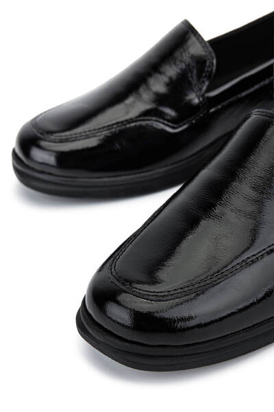 Tamer Tanca Kadın Hakiki Deri Siyah Rugan Comfort Ayakkabı