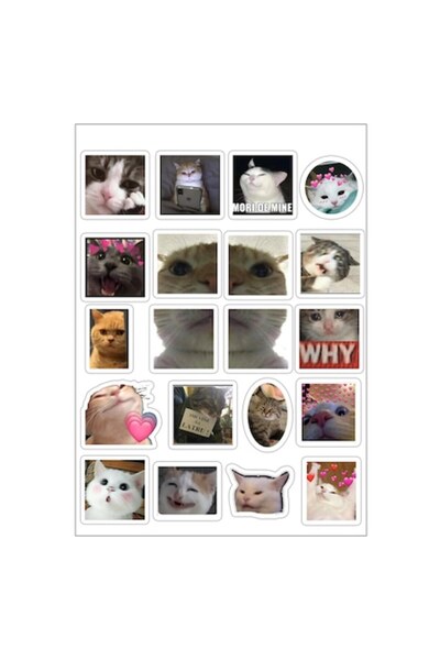 autostickere Set de 20 de autocolante cu pisici, 4-5 cm, impermeabile, lamina...