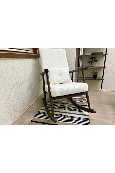 Vivense ASEDİA TREND SALLANAN SANDALYE, TEDDY KREM, AHŞAP, CEVİZ AYAK