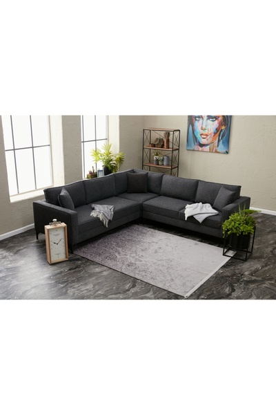 Vivense BERLİN SERİSİ KÖŞE KOLTUK, ANTRASİT SİYAH