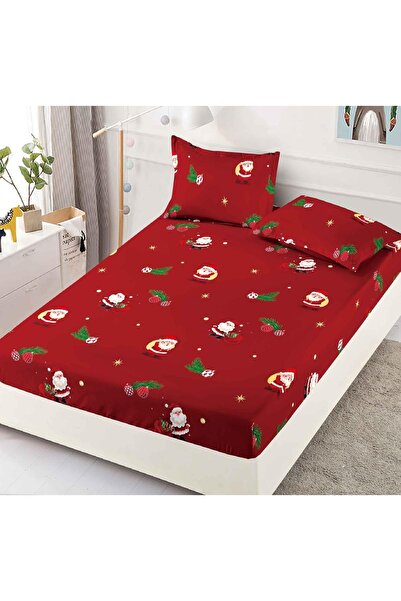 CHIRASO CHIRASO Bed Cover Set, Christmas Theme, FINE, ELASTIC 180x200cm and 2 Pillowcases, Santa Claus