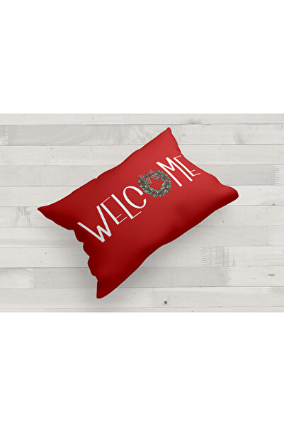 Evmila New Year Patterned Double-Sided Printed Velvet Throw Pillow Cover - 35X55 cm |   Soft Touch, Stylish Design