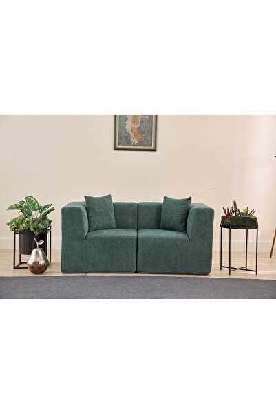 Vivense RAKS SERİSİ MODULER FULL SÜNGER İKİLİ KANEPE, YEŞİL