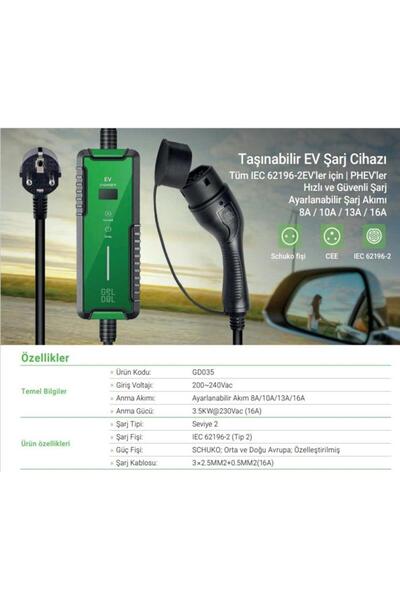 Autel 3.5 KW TAŞINABİLİR ŞARJ CİHAZI