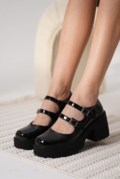 TRENDELLA Jasmine Women's Black Patent Leather Casual Shoes