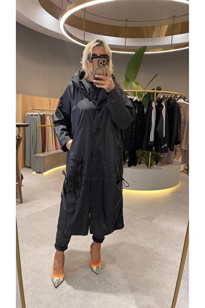 Butik Günay Tüfekçi Taş Detaylı Trençkot