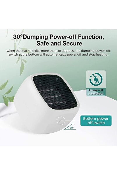 Optim Solution Mini Electric Radiator Heater 450W/800W, Quiet, Multiple Protection, Portable, White