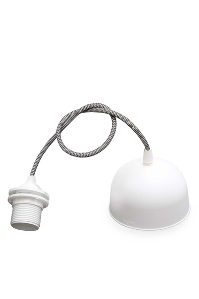 HOMİNG Beyaz duylu Siyah Beyaz Kablolu Örgülü Dekoratif Sarkıt Duy