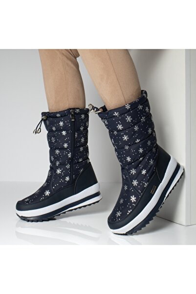 BMoD Ghete de damă albastre din material matlasat cu fermoar MOD06677