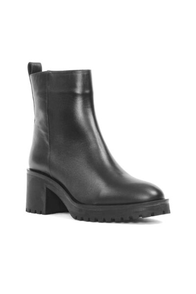 Celal Gültekin Kadın Siyah Fermuarlı Deri Bot