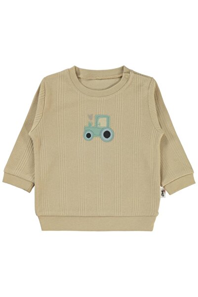 Civil Baby Araba Aplikeli 6-18 Ay Sweatshirt - Kahverengi 9-12 Ay
