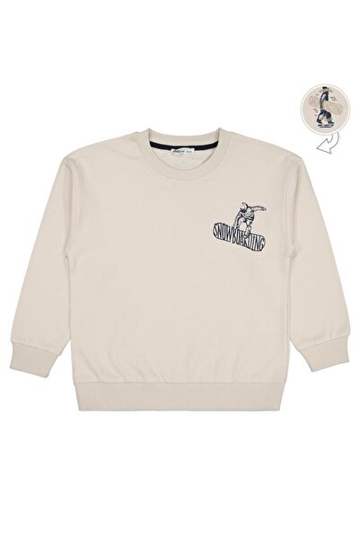 Civil Boys Snowboarding Baskılı 6-9 Yaş Sweatshirt - Bej7-8 Yaş