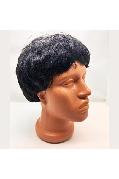 Skygo Black Color Short Cut Lined Men's Wig