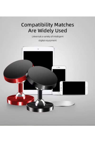 OEM Magnetic car holder with 360 degree rotation, adhesive mount, Silver