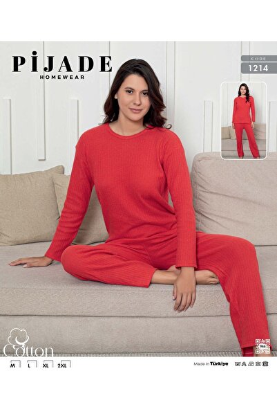 PİJADE HOMEWEAR Set de pijamale din bumbac cu mâneci lungi și groase de iarnă...