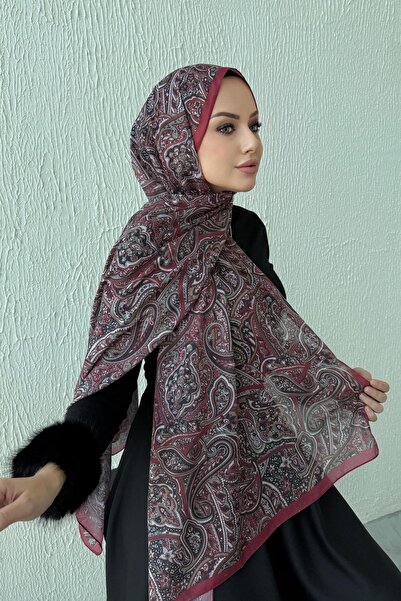 Byedauzunlar Bordo & Bordo Harmoni Modal Silk Shawl