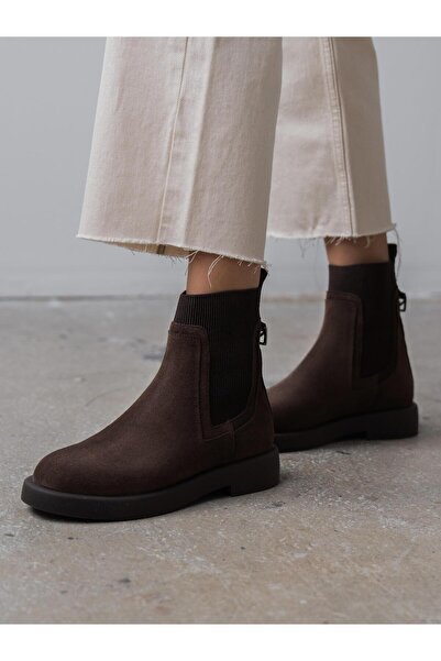 ECENİN BUTİĞİ Viel Kahve Süet Hakiki Deri Kadın Bot