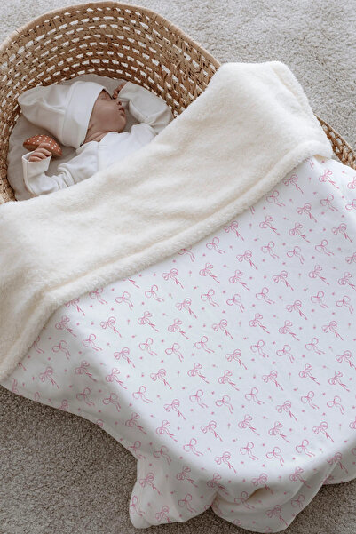 Tuğba Kuğu Plush Double Face Blanket - Pureline Series - Dainty Bows