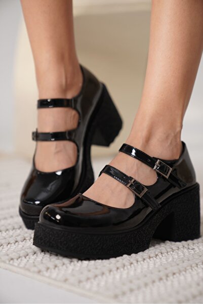 TRENDELLA Jasmine Women's Black Patent Leather Casual Shoes