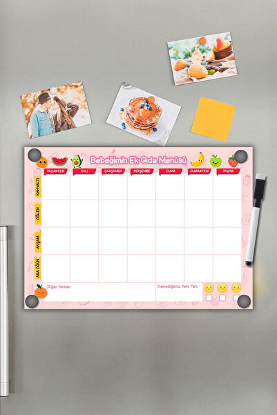 Metranya Bebeğimin Ek Gıda Menüsü Anneler İçin Öğün Takip Çizelgesi Magnetli ...