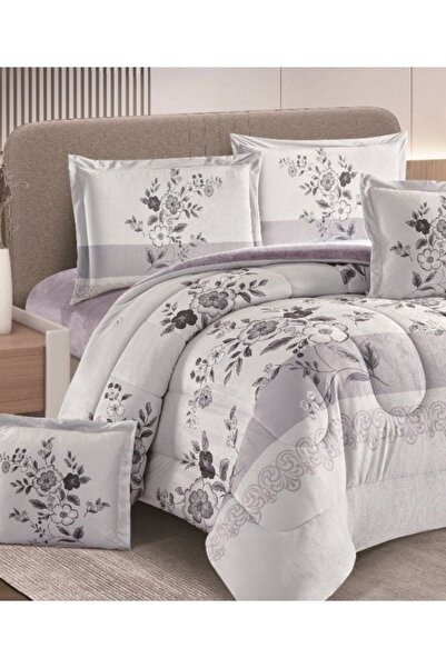 smart home Double-sided winter bedspread (velvet side and fur side) Filled bedspread, 6-piece set, 250x230cm