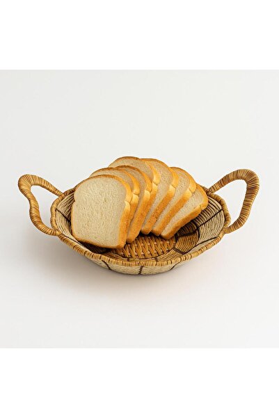 Noah Exclusive Round Wicker Bread Basket-24 cm X 7 cm