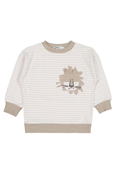 Civil Boys Aslan Nakışlı 2-5 Yaş Sweatshirt - Bej 5-6 Yaş