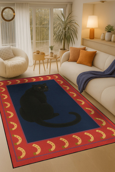 Rugs Modern Halı MOSSO Διακοσμητικό χαλί vintage με υφαντό σχέδιο με θέμα τον...