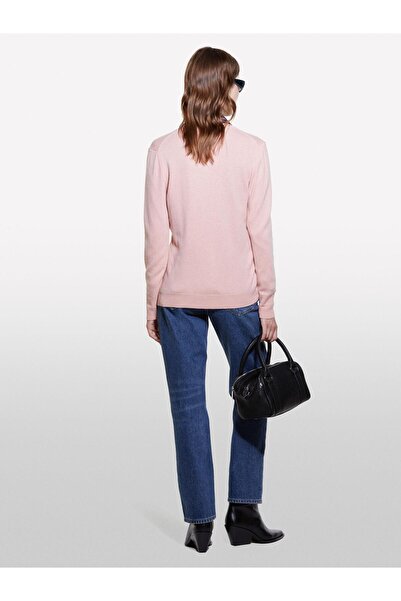 Sisley Women's Kdn_Wool and Cashmere Blend Ribbed Detailed Crew Neck Cardigan 324A102Hm5237-Sis63Z