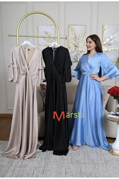 MARSTA Turkish satin brocade dress with belt