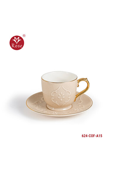 Rose Turkish coffee serving set with a distinctive classic pattern, Rose 624