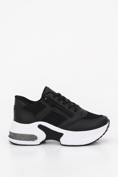 Mamito Ayakkabı Mdl 1119 Side Zipper Detail Glitter Sneakers