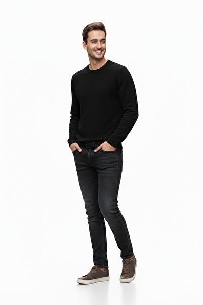 Pulltonic Erkek Bisiklet Yaka Yumuşak Kazak | %70 Kaşmir