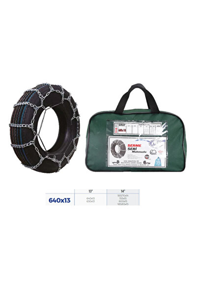 KNK KAR ZİNCİRİ BİNEK VE HAFİF TİC.ARAÇ SERME 13-14 JANT 640X13 ZİNCİR EBATLARI İÇİN RESİME BAKINIZ