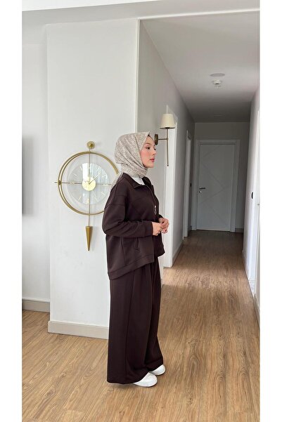 Mihran Butik Emily Modal Fabric Zippered Dress with Double Bottom Top Set