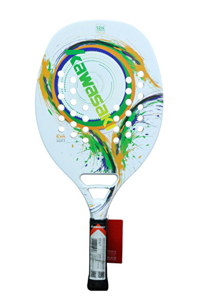 Kawasaki honor h6 beach padel tennis racket with fibre glass, White